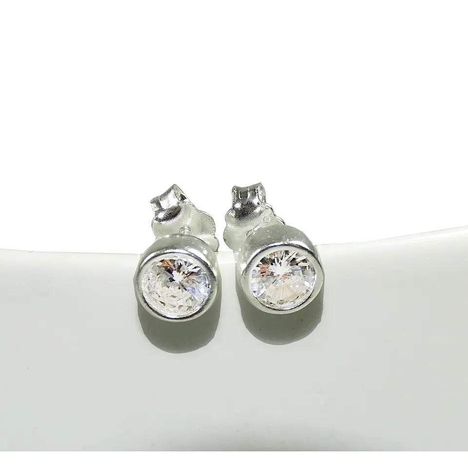 Aros De Plata 925 Punto de Luz 4