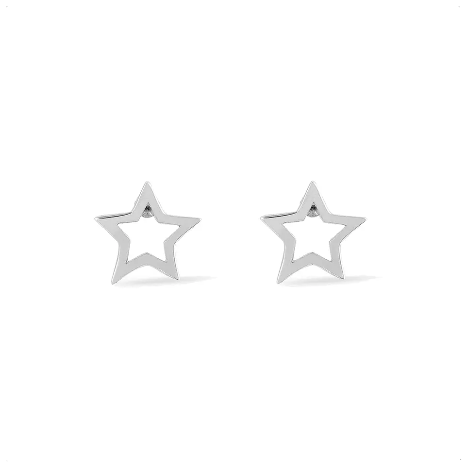 Aritos De Plata 925 Estrellas Abiertas 1