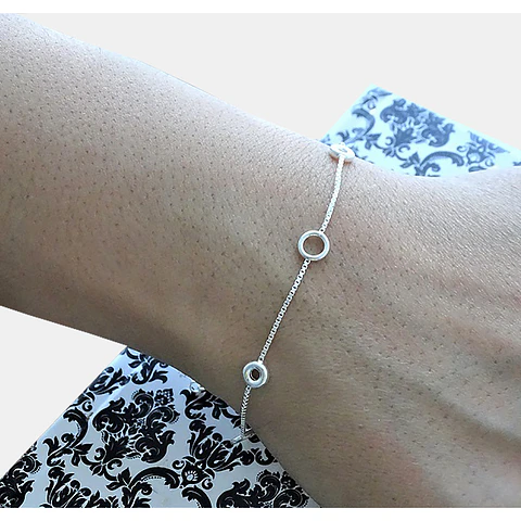Pulsera De Plata 925 Mini Aros