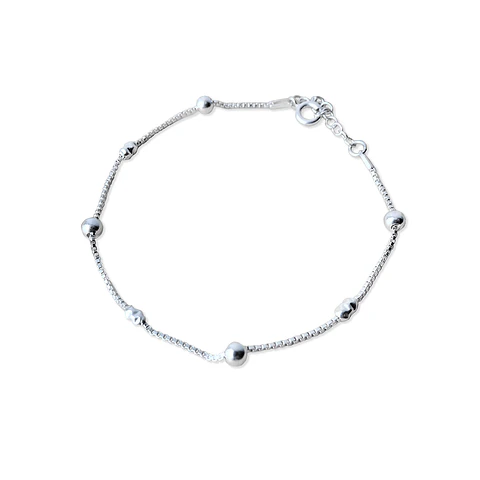 Pulsera De Plata 925 Puntos y Porotos 