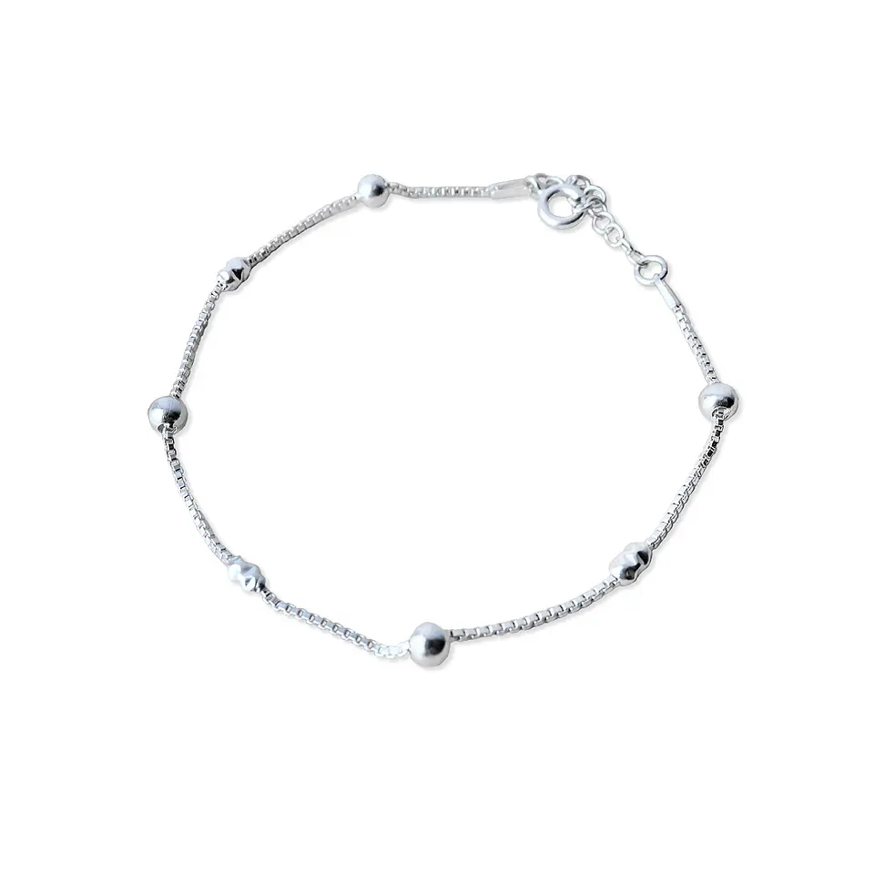 Pulsera De Plata 925 Puntos y Porotos  1