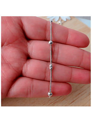 Pulsera De Plata 925 Puntos y Porotos 