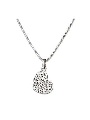 Cadena De Plata 925 Veneciana & Corazón Martillado