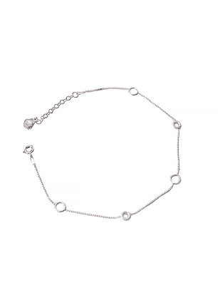 Tobillera De Plata 925 Aros 