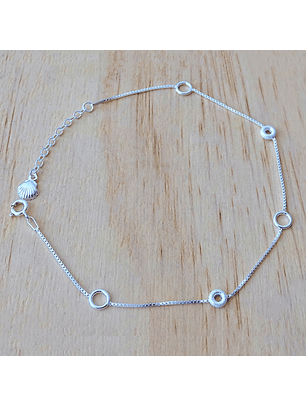 Tobillera De Plata 925 Aros 