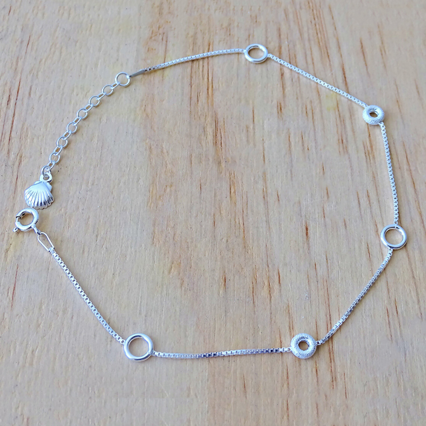 Tobillera De Plata 925 Aros  2