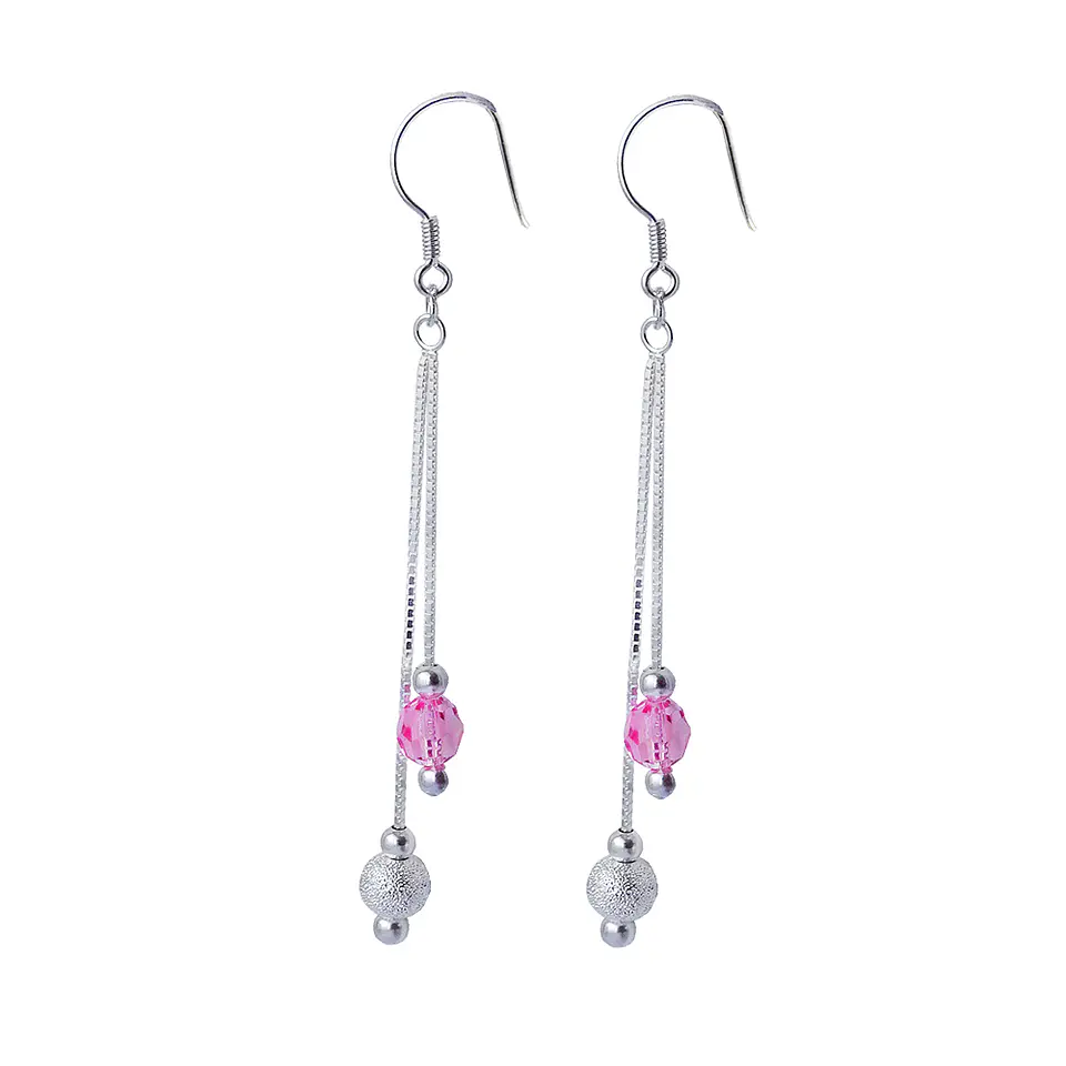 Aros De Plata 925 Estefania Con Cristales Swarovski 2