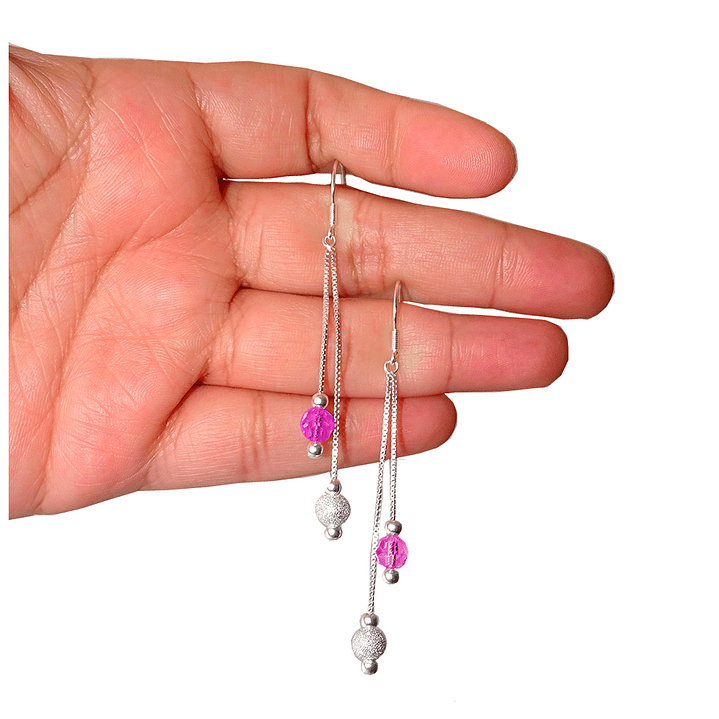 Aros De Plata 925 Estefania Con Cristales Swarovski 3