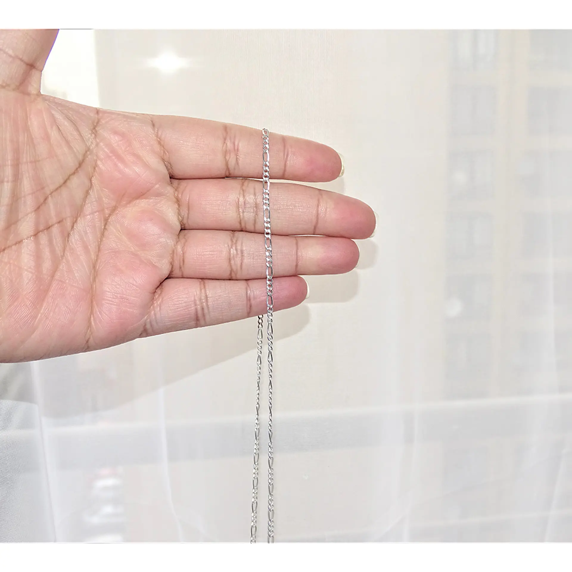 Cadena De Plata 925 Fígaro 60cm 3