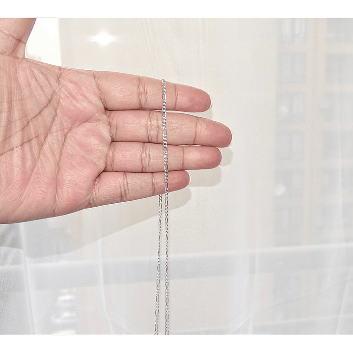 Cadena De Plata 925 Fígaro 60cm 3
