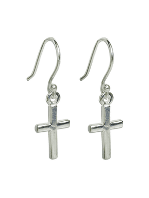 Aros De Plata 925 Cruz
