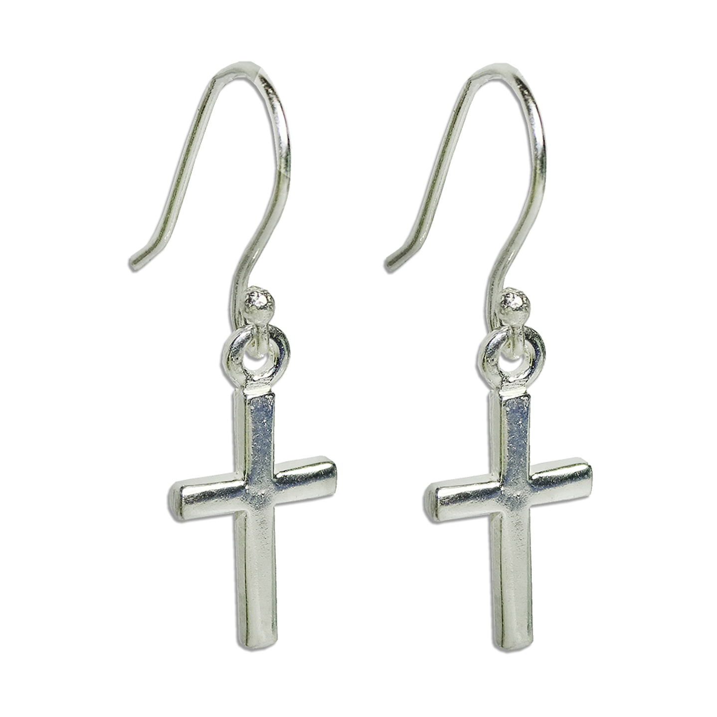 Aros De Plata 925 Cruz 1