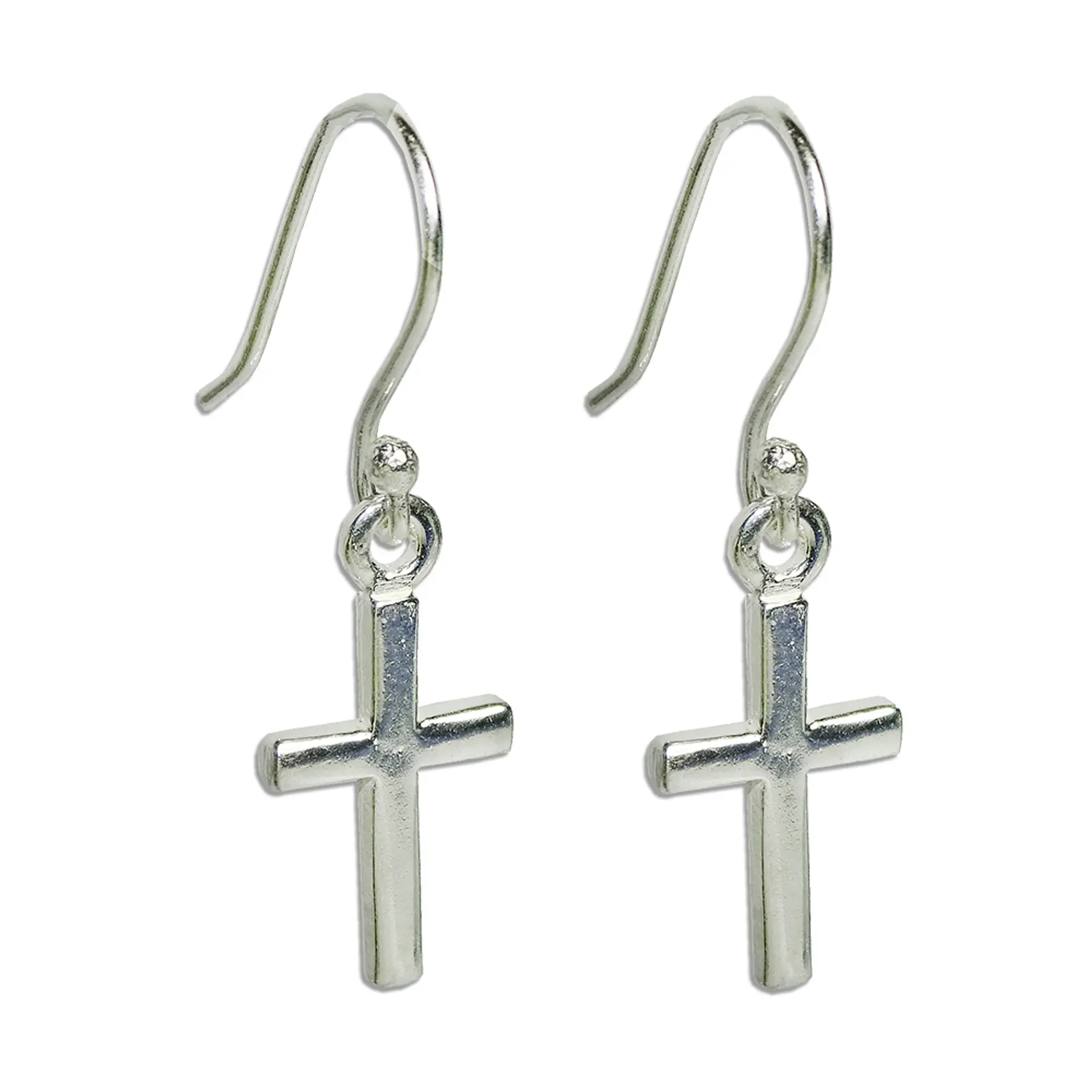 Aros De Plata 925 Cruz 1