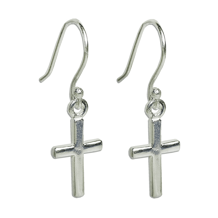 Aros De Plata 925 Cruz 1