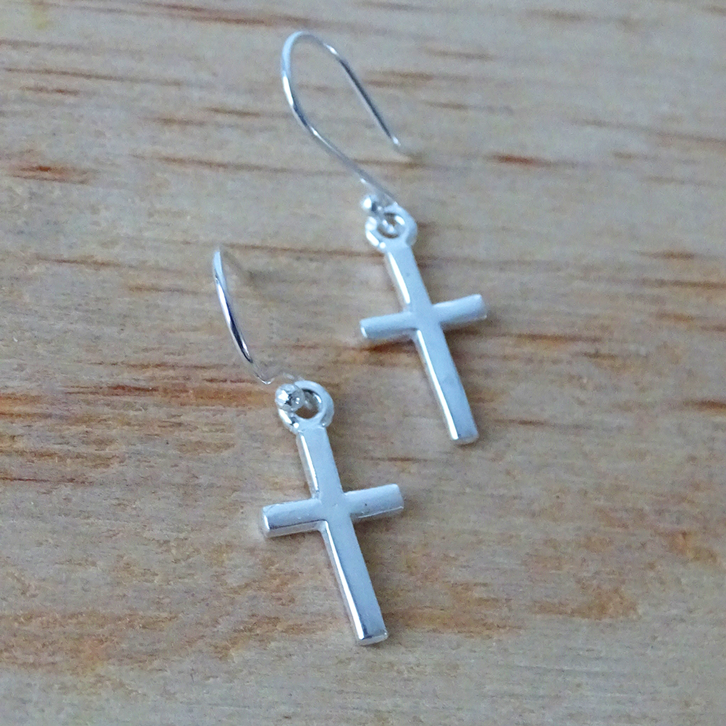 Aros De Plata 925 Cruz 3