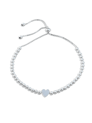 Pulsera De Plata 925 Ajustable de Corazón
