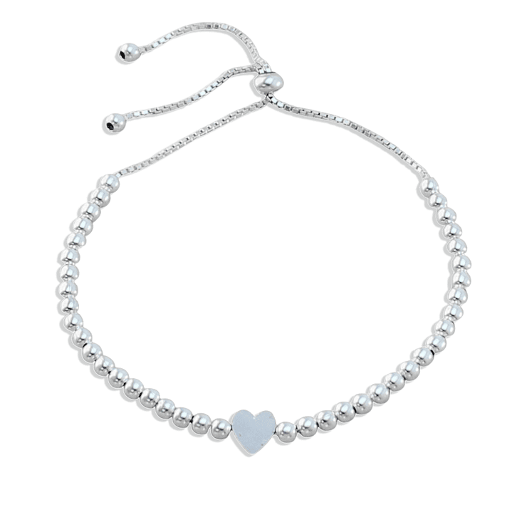 Pulsera De Plata 925 Ajustable de Corazón 1