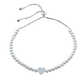 Pulsera De Plata 925 Ajustable de Corazón - Miniatura 1