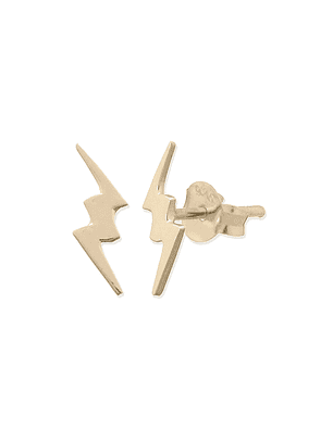 Aritos De Plata Con Baño de Oro Rayo 