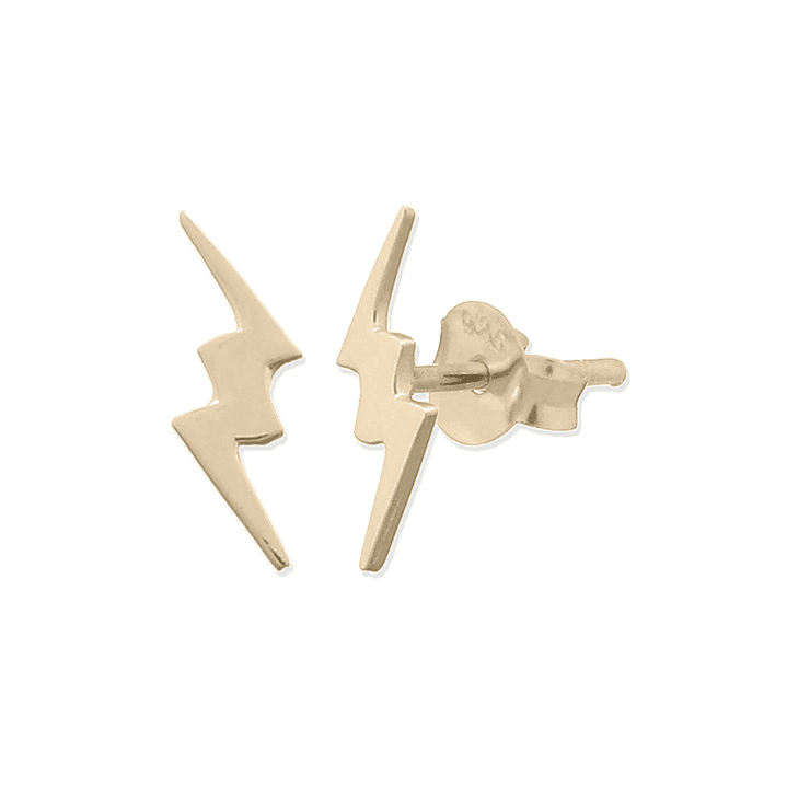 Aritos De Plata Con Baño de Oro Rayo  2