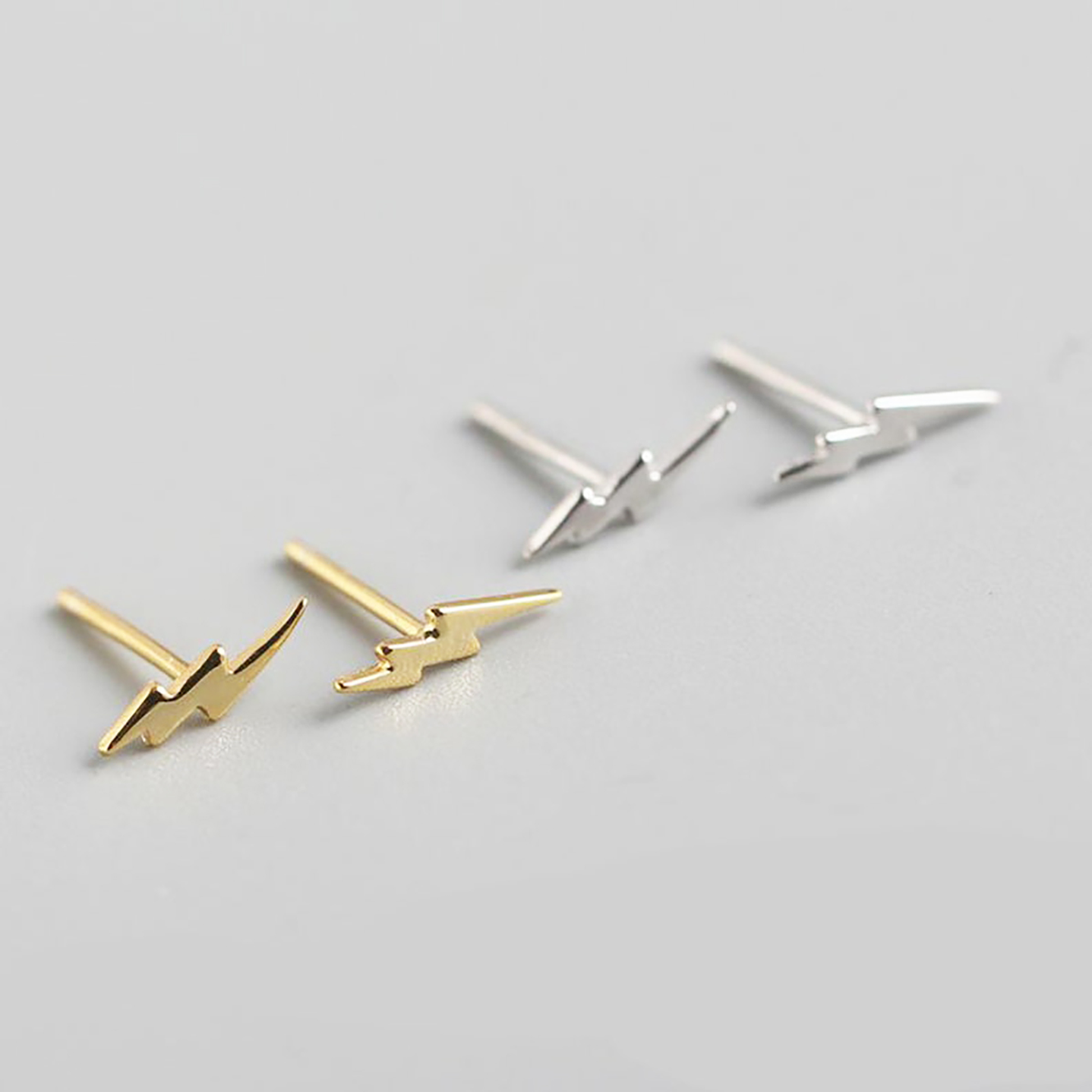 Aritos De Plata Con Baño de Oro Rayo  4