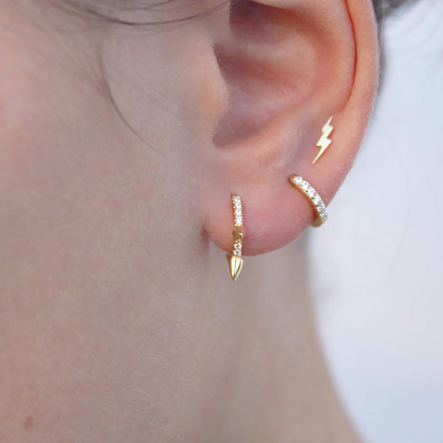 Aritos De Plata 925 Rayo Plateado 4