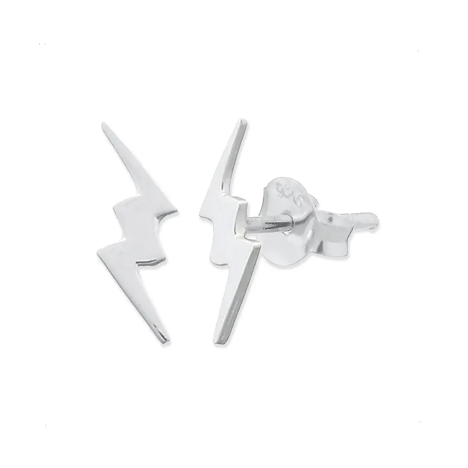 Aritos De Plata 925 Rayo Plateado 2
