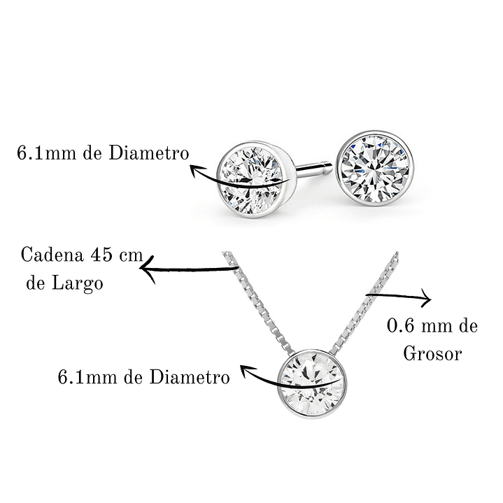 Conjunto De Plata 925 Punto de Luz 3