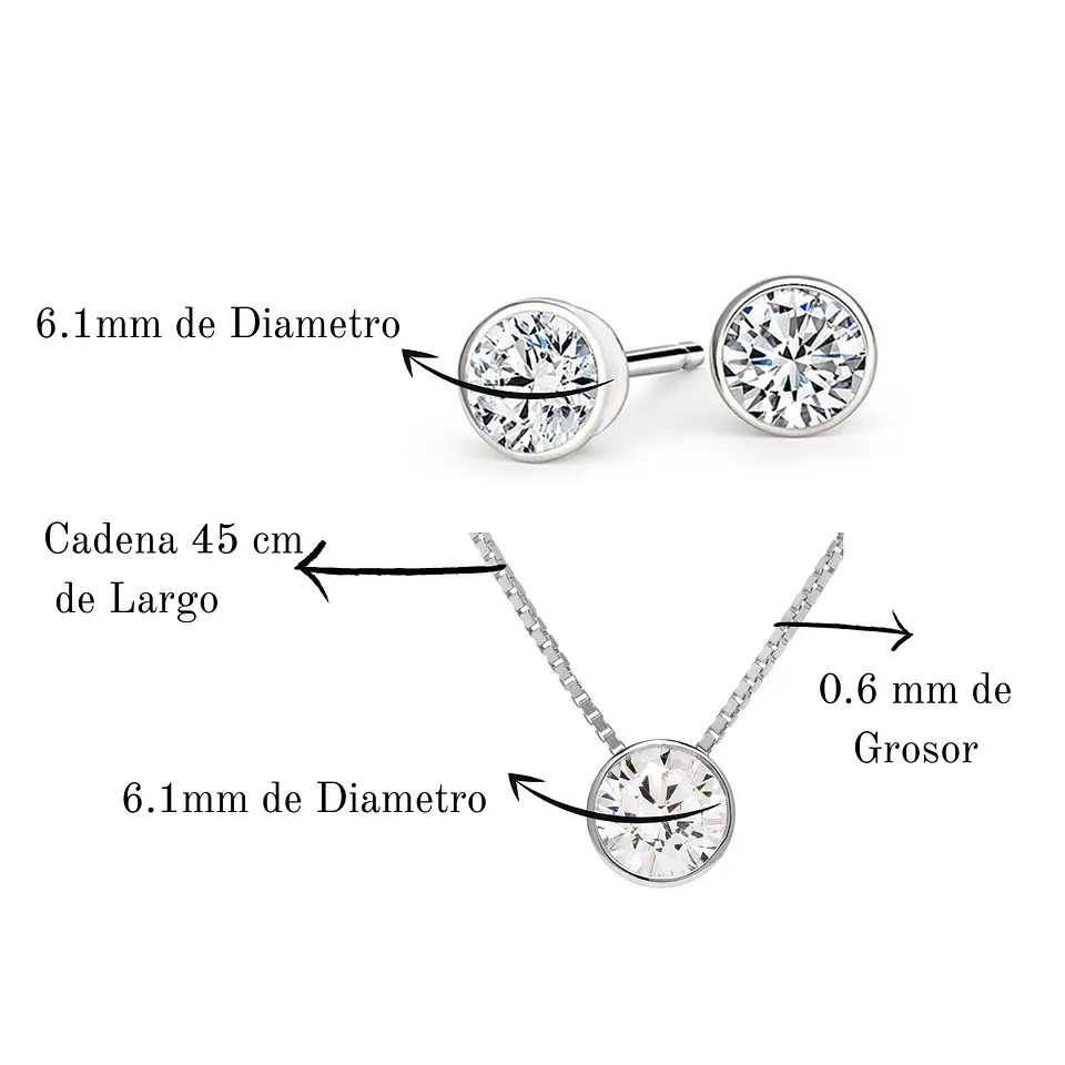 Conjunto De Plata 925 Punto de Luz 3
