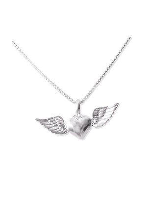 Cadena Plata Ley 925 & Corazón Alas Rock Star 