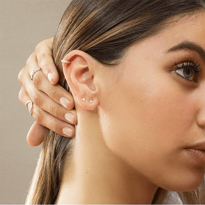 Aritos De Plata 925 Mini Sirios  2