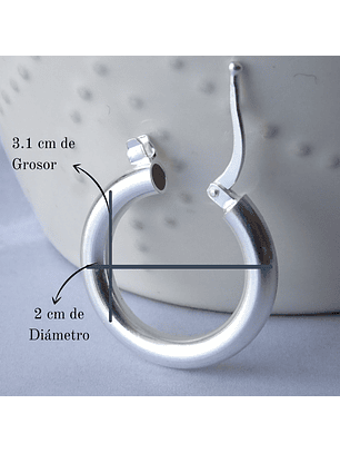 Aros De Plata 925 Argollas Gruesa 20mm 