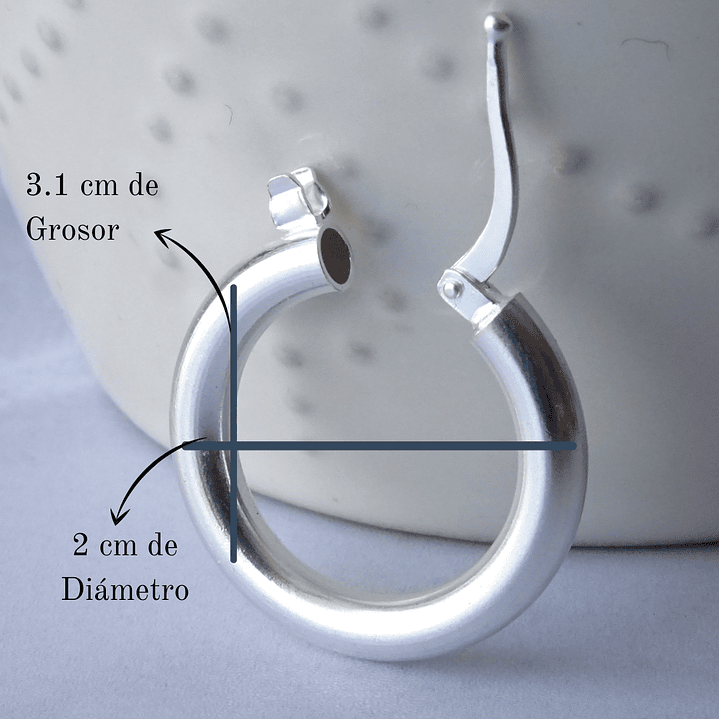 Aros De Plata 925 Argollas Gruesa 20mm  2