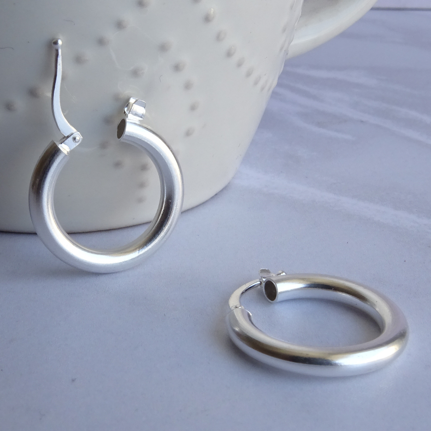 Aros De Plata 925 Argollas Gruesa 20mm  3