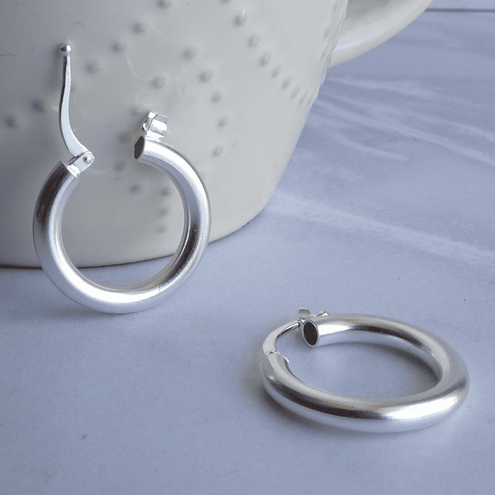 Aros De Plata 925 Argollas Gruesa 20mm  3