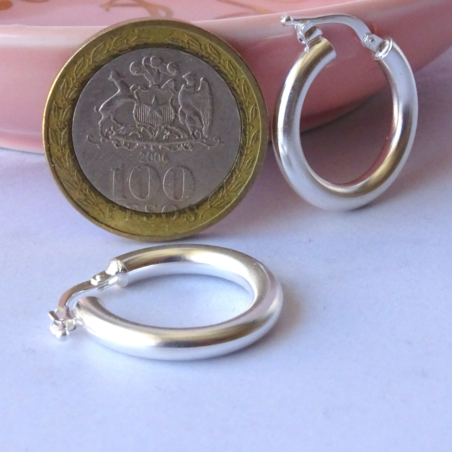 Aros De Plata 925 Argollas Gruesa 20mm  4