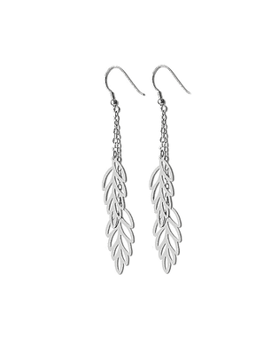 Aros De Plata 925 Hojas Tropicales