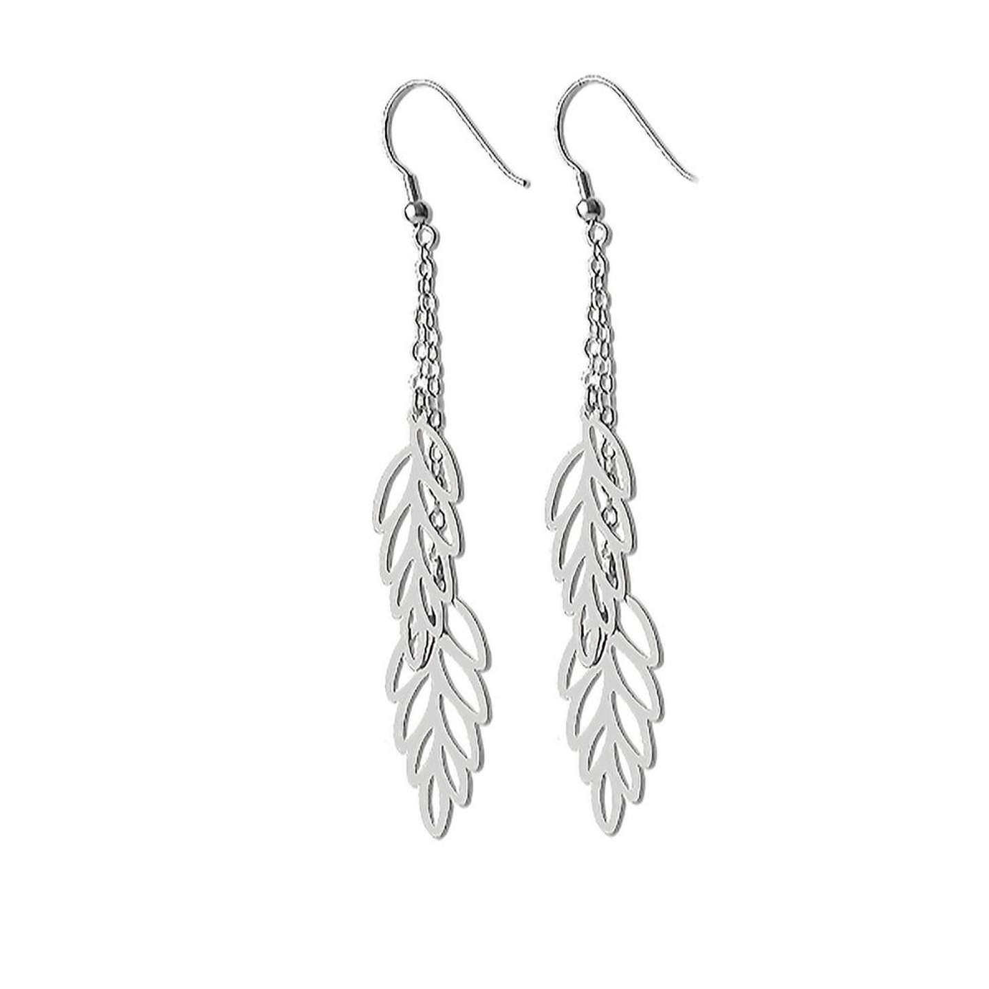 Aros De Plata 925 Hojas Tropicales 1