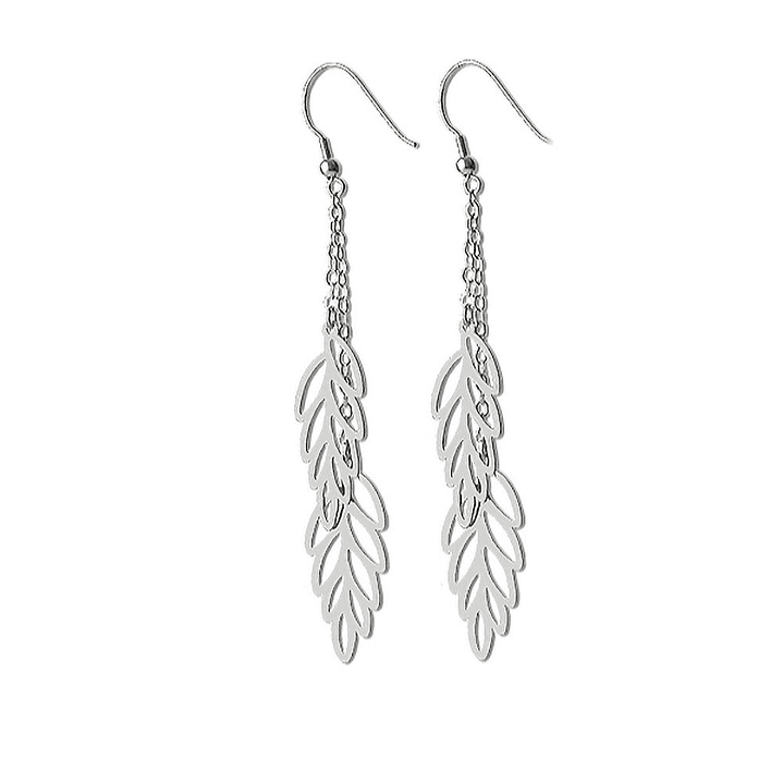 Aros De Plata 925 Hojas Tropicales 1