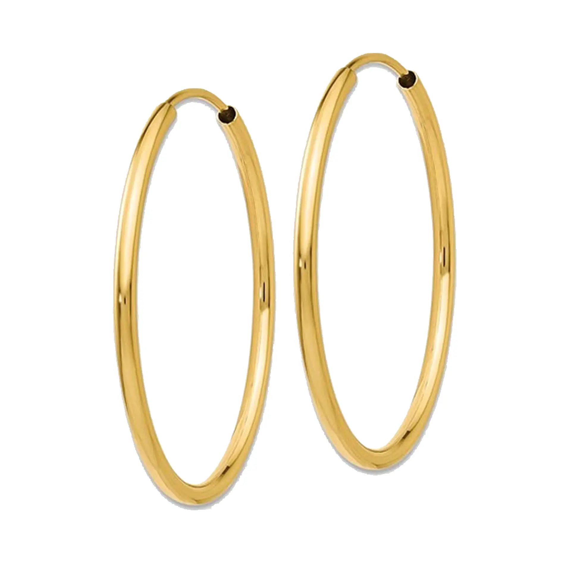 Aros De Plata 925 Con Baño De Oro Argollas 40mm 1