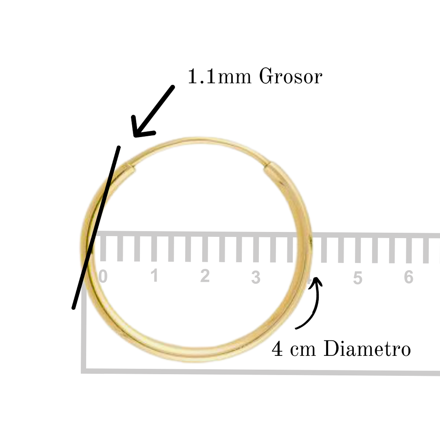 Aros De Plata 925 Con Baño De Oro Argollas 40mm 2