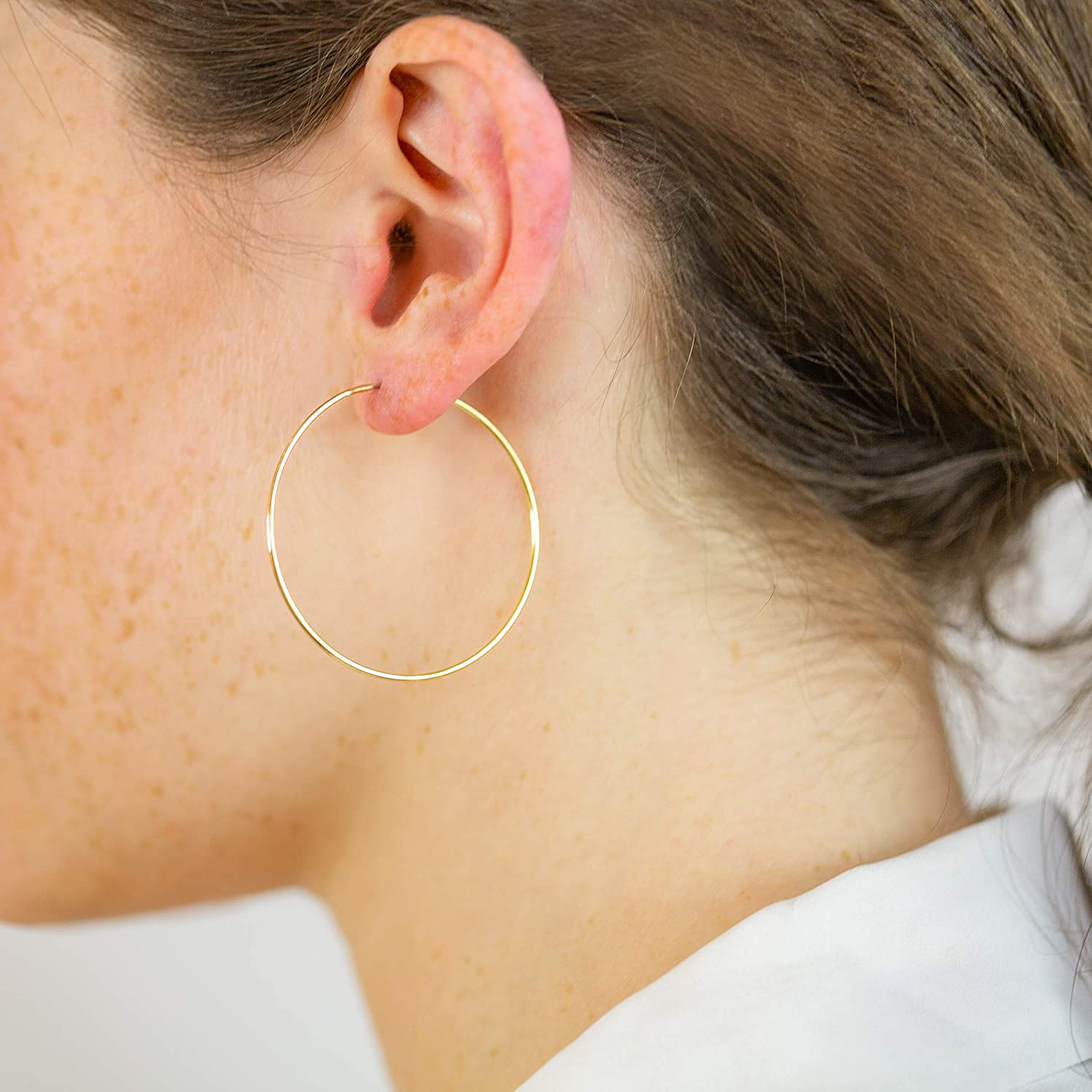 Aros De Plata 925 Con Baño De Oro Argollas 40mm 3