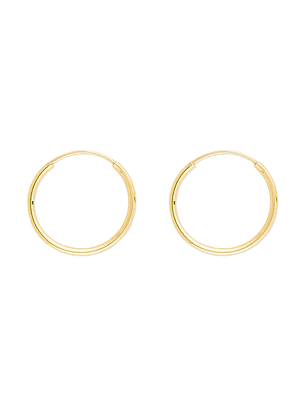 Aros De Plata 925 Con Baño De Oro Argollas 20mm