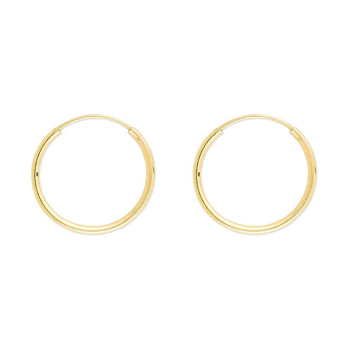 Aros De Plata 925 Con Baño De Oro Argollas 20mm 1