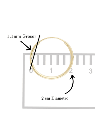 Aros De Plata 925 Con Baño De Oro Argollas 20mm