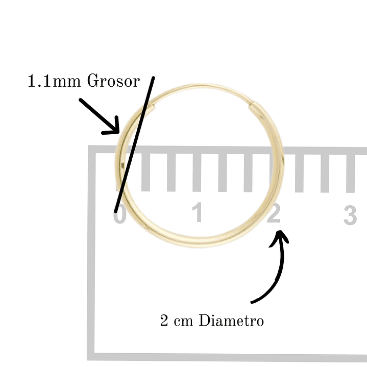 Aros De Plata 925 Con Baño De Oro Argollas 20mm 2