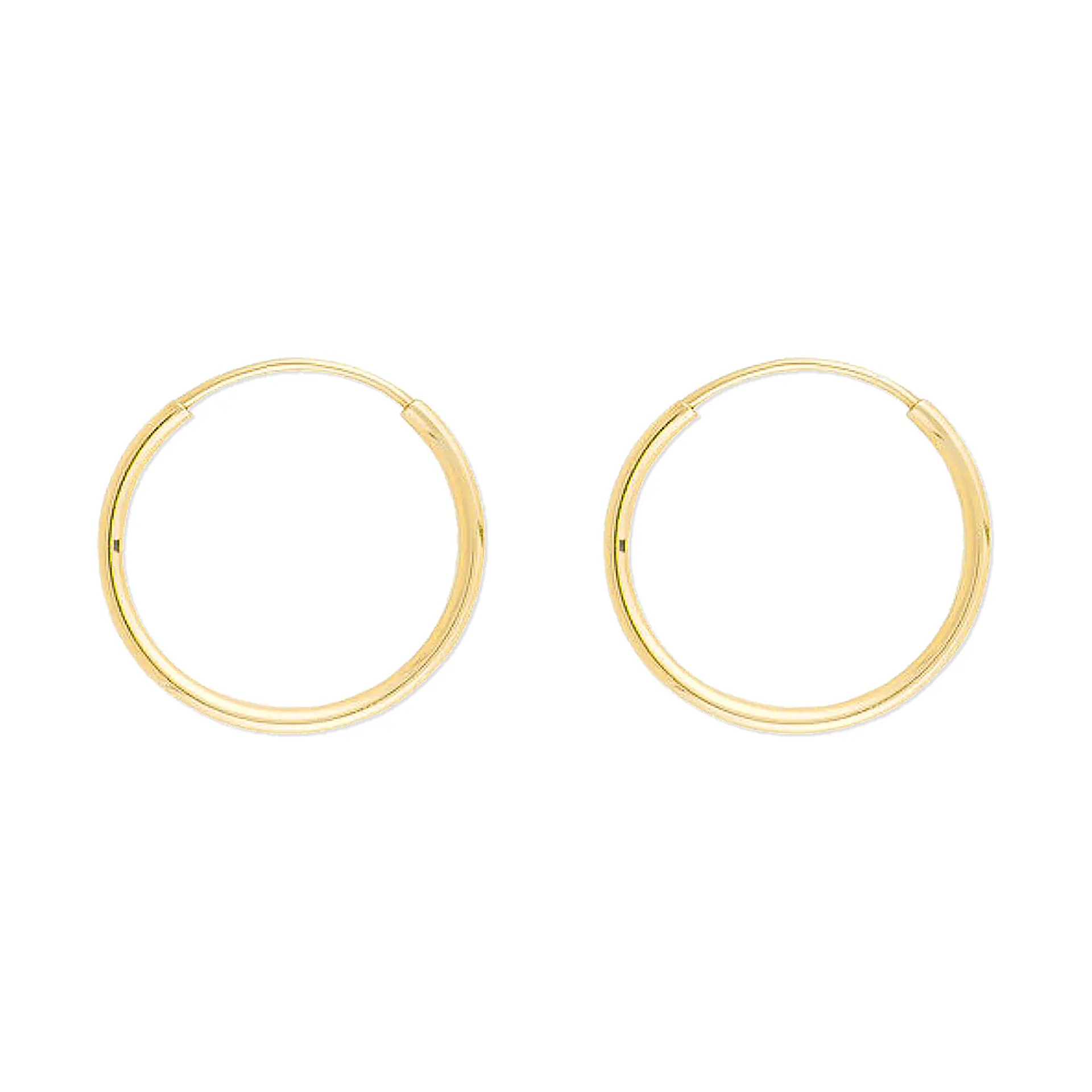 Aros De Plata 925 Con Baño De Oro Argollas 15mm 1