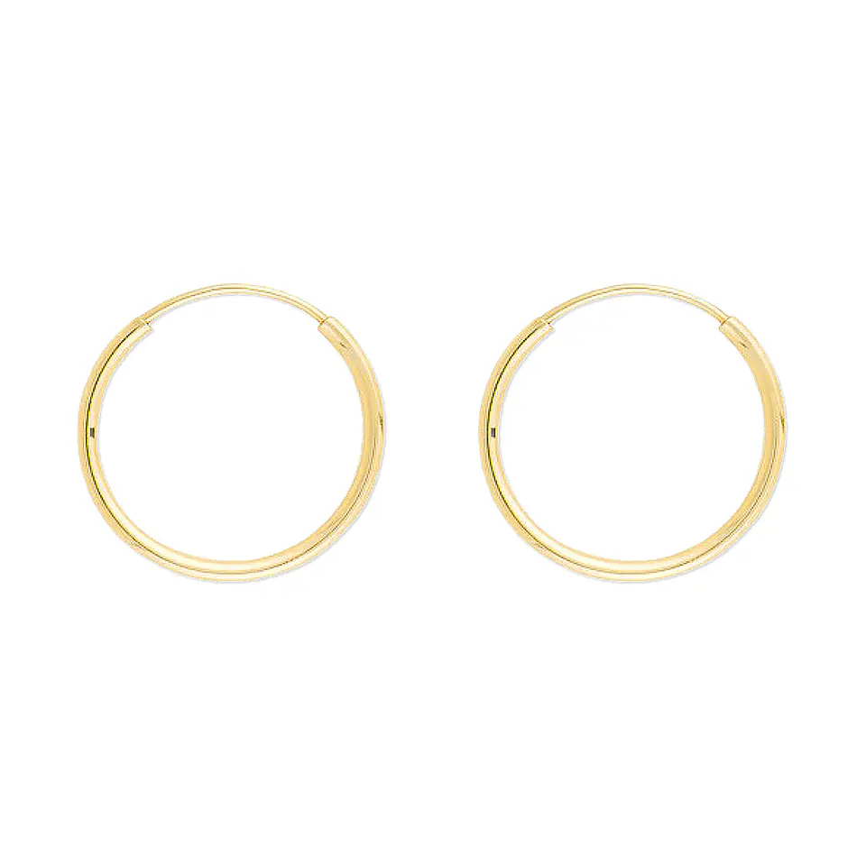 Aros De Plata 925 Con Baño De Oro Argollas 15mm 1