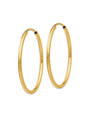 Aros De Plata 925 Con Baño De Oro Argollas 50mm