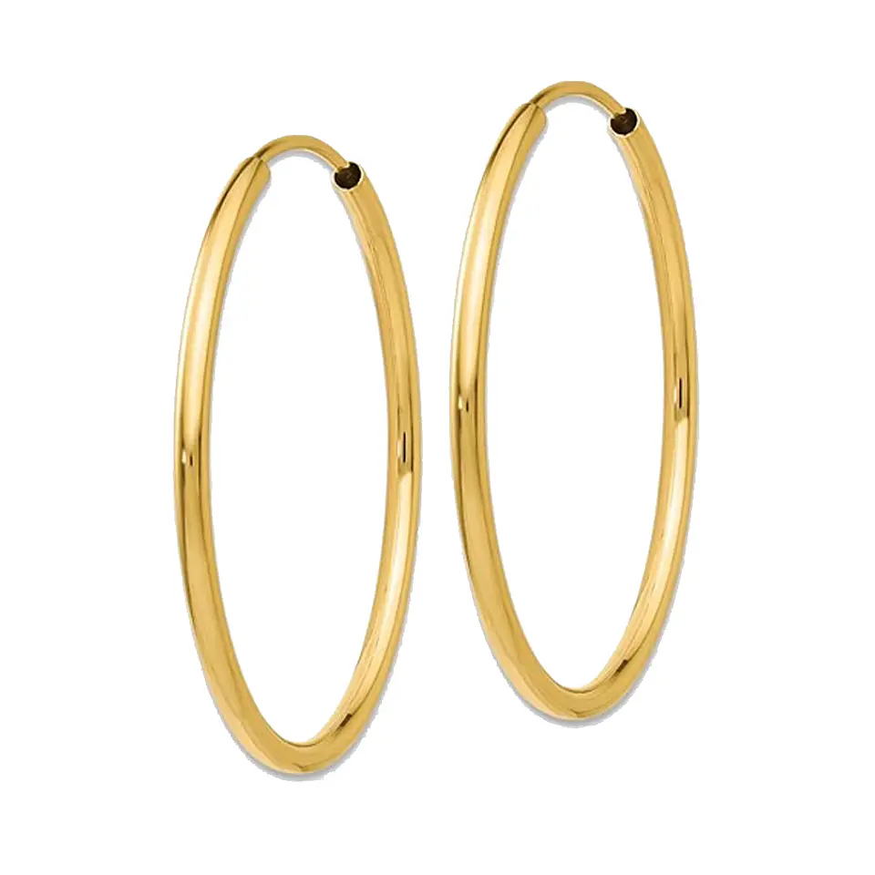 Aros De Plata 925 Con Baño De Oro Argollas 50mm 1